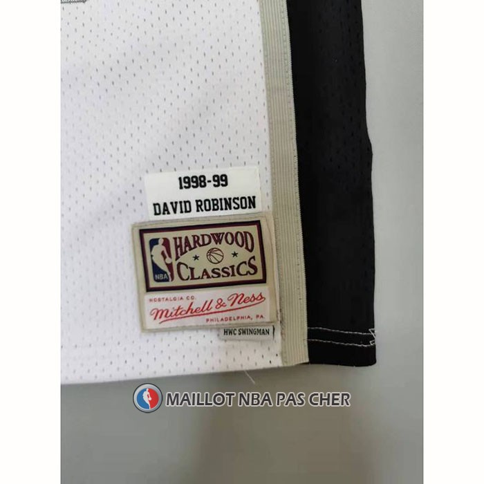 Maillot San Antonio Spurs David Robinson NO 50 Mitchell & Ness 1998-99 Blanc